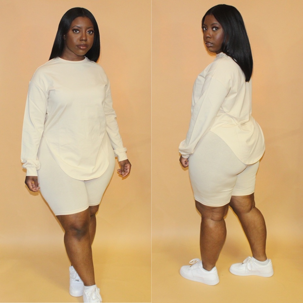 Long Sleeve Biker Short Set